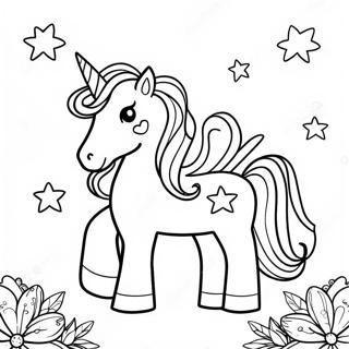 Sparkling Unicorn Birthday Celebration Coloring Page 20742-19219