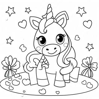 Sparkling Unicorn Birthday Celebration Coloring Page 20742-19220