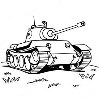 Realistic Ww2 Tank Coloring Page 20793-19250