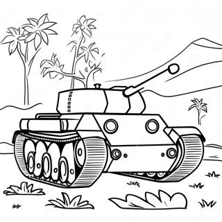 Realistic Ww2 Tank Coloring Page 20793-19251