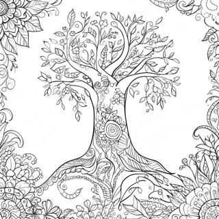 Beautiful Tree Of Life Coloring Page 20923-19353