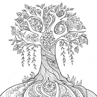 Beautiful Tree Of Life Coloring Page 20923-19354