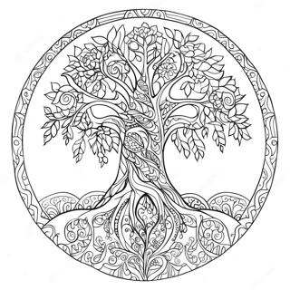 Beautiful Tree Of Life Coloring Page 20923-19356