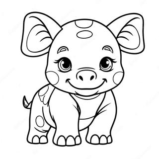 Cute Baby Rhino Coloring Page 20953-19377