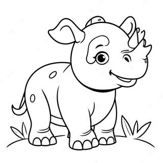 Cute Baby Rhino Coloring Page 20953-19378