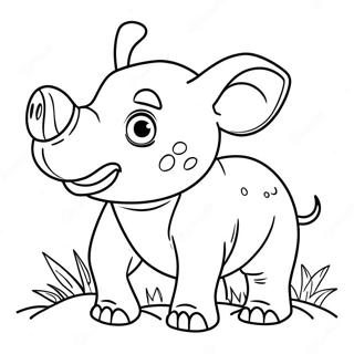 Cute Baby Rhino Coloring Page 20953-19379