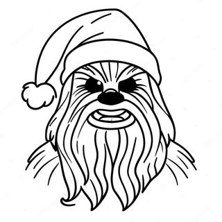 Chewbacca In A Santa Hat Coloring Page 21003-19417