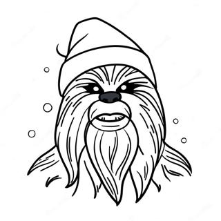 Chewbacca In A Santa Hat Coloring Page 21003-19419