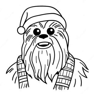 Chewbacca In A Santa Hat Coloring Page 21003-19420