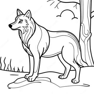 Majestic Wolf In Moonlight Coloring Page 21013-19425