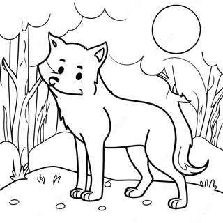 Majestic Wolf In Moonlight Coloring Page 21013-19427