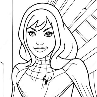 Gwen Stacy In Spider Man Costume Coloring Page 21023-19433