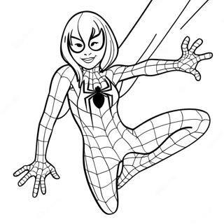 Gwen Stacy In Spider Man Costume Coloring Page 21023-19434