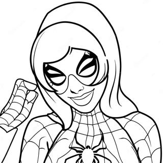 Gwen Stacy In Spider Man Costume Coloring Page 21023-19436