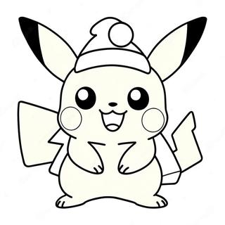 Pikachu In Santa Hat Coloring Page 21053-19459