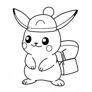 Pikachu In Santa Hat Coloring Page 21053-19460