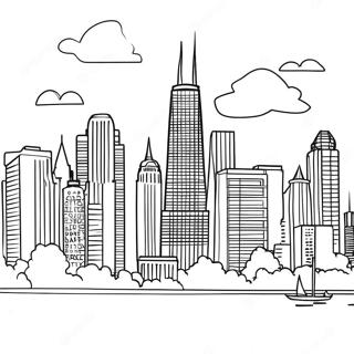 Chicago Skyline Coloring Page 21092-19482