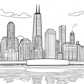 Chicago Skyline Coloring Page 21092-19484