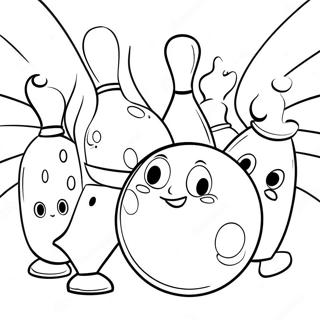 Funny Bowling Characters Coloring Page 21103-19493