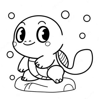 Cute Squirtle Swimming Coloring Page 2112-1733