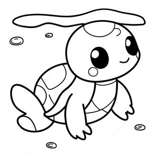 Cute Squirtle Swimming Coloring Page 2112-1735