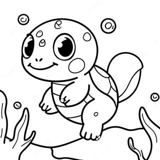 Cute Squirtle Swimming Coloring Page 2112-1736