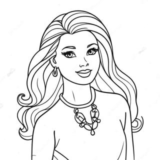 Retro 90s Barbie Coloring Page 21162-19539