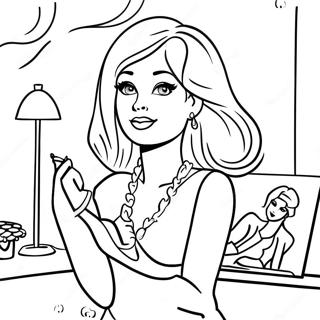 Retro 90s Barbie Coloring Page 21162-19540