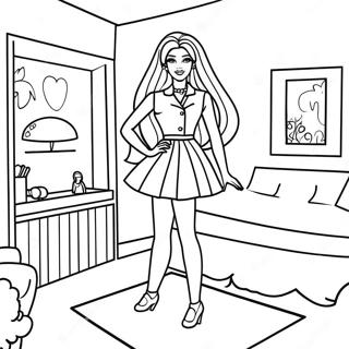 Fashionable 90s Barbie In A Dream House Coloring Page 21163-19541