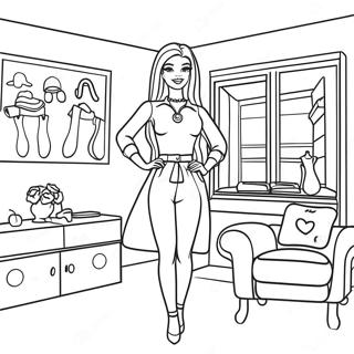 Fashionable 90s Barbie In A Dream House Coloring Page 21163-19543