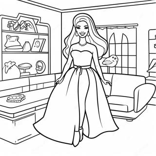 Fashionable 90s Barbie In A Dream House Coloring Page 21163-19544