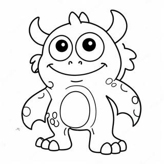 Cute Cartoon Monster Coloring Page 21173-19549