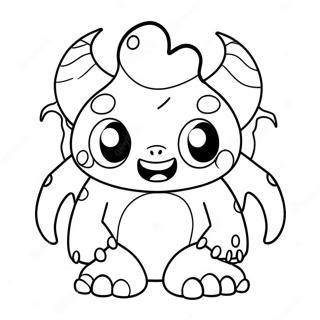 Cute Cartoon Monster Coloring Page 21173-19550