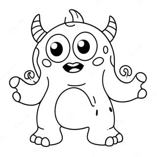 Cute Cartoon Monster Coloring Page 21173-19551