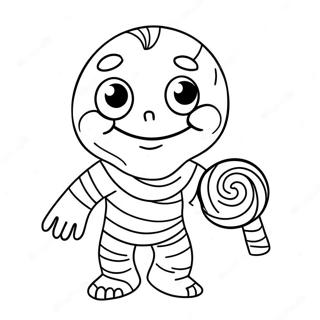 Cute Mummy With Candy Coloring Page 21183-19558