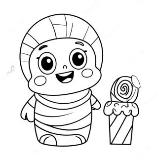 Cute Mummy With Candy Coloring Page 21183-19559