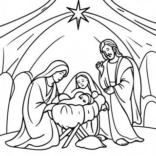 Nativity Scene Coloring Page 211-170