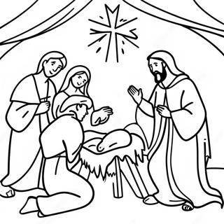 Nativity Scene Coloring Page 211-171