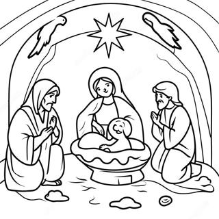 Nativity Scene Coloring Page 211-172