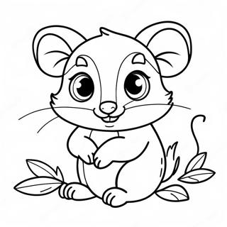 Cute Baby Possum Coloring Page 21213-19581