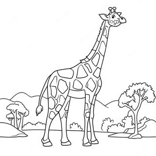 Giraffe With Giant Neck Coloring Page 2122-1741