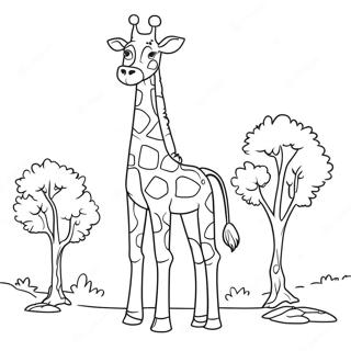 Giraffe With Giant Neck Coloring Page 2122-1744