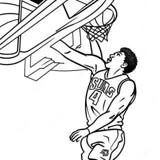 Phoenix Suns Basketball Player Dunking Coloring Page 21233-19599