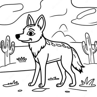 Playful Coyote In The Desert Coloring Page 21283-19637