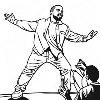 Kanye West Performing On Stage Coloring Page 21293-19647