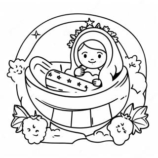 Baby Jesus In The Manger Coloring Page 212-173