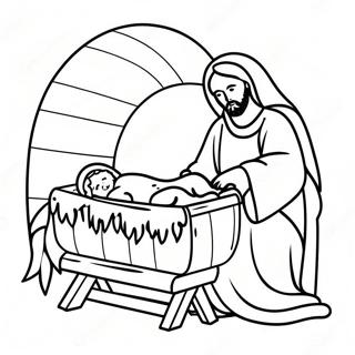 Baby Jesus In The Manger Coloring Page 212-174