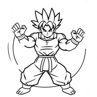 Goku In Epic Battle Pose Coloring Page 21313-19663