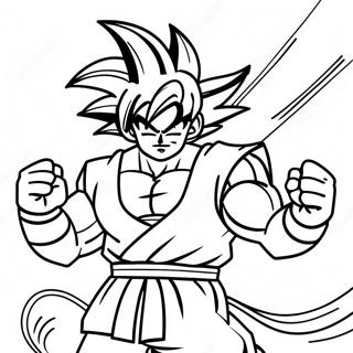 Goku In Epic Battle Pose Coloring Page 21313-19664