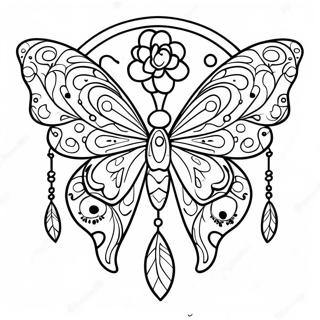 Dreamcatcher Butterfly Coloring Page 21332-19675